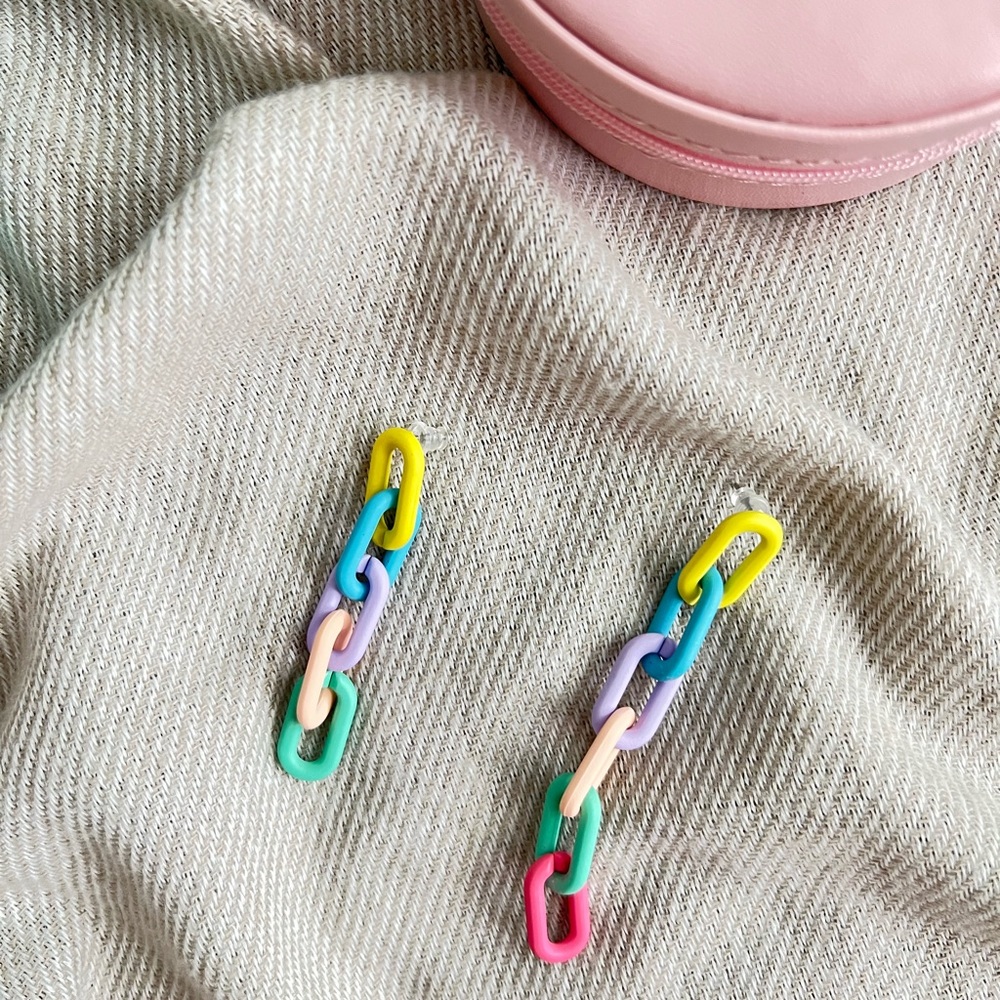 🌿 5/$15 NWT colorful chain earrings